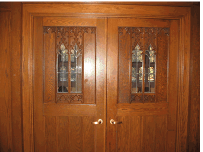 doors opening to Cervantes House dining room