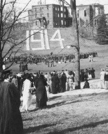 image of a display on what is now sev green reading '1914'