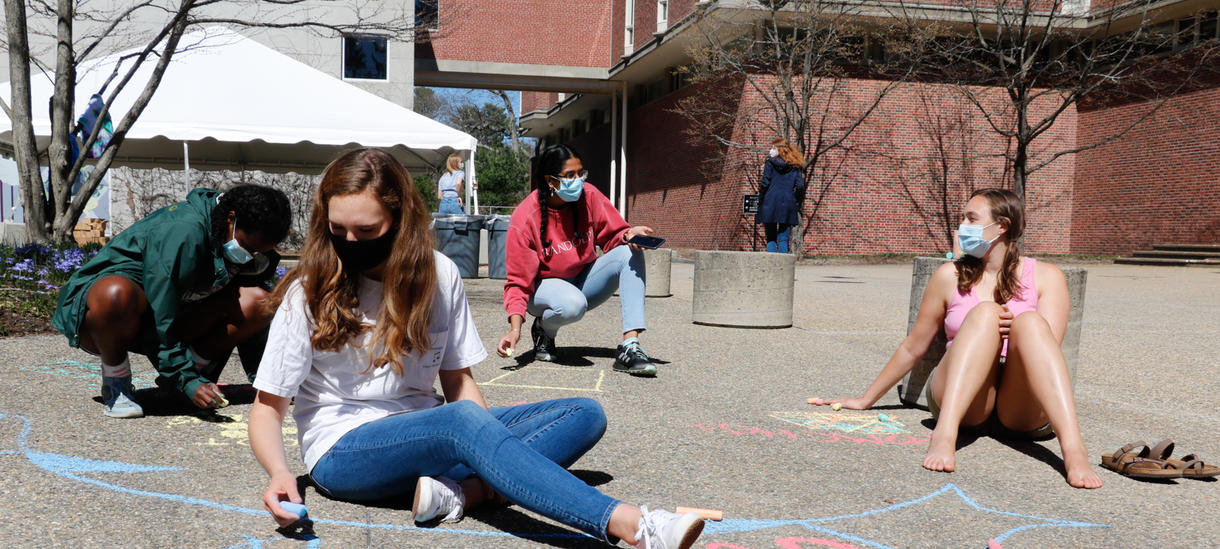 Peer Health Educators chalking