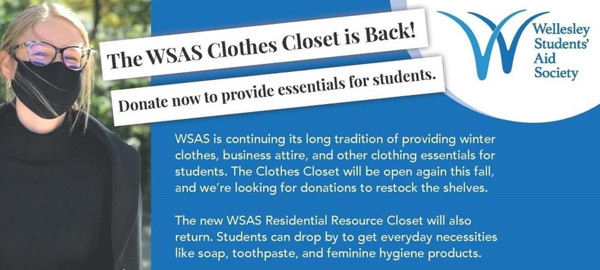 Announcement regarding reopening of WSAS Clothes Closet