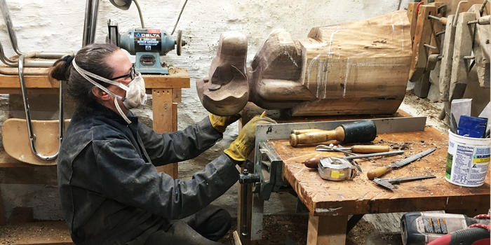 donna dodson working in her studio